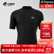 蘭帕達(dá)新款騎行服男公路車騎行長袖上衣短袖自行車春夏秋季速干衣青川 CoolMax速干-銀魂短袖黑色 M （50-55kg）