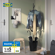 宜家（IKEA）ALGANAS艾佳奈斯衣帽架鞋架臥室落地立式掛衣架衣服架學(xué)生宿舍 黑色衣帽架