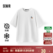 森馬（Semir）【多彩涼感T】短袖t恤女夏中長款寬松舒適刺繡上衣109324100007