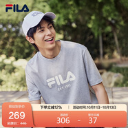FILA 斐樂官方男女同款針織T恤2025年夏季純棉寬松休閑情侶短袖t恤