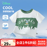 迪士尼寶寶（Disney Baby）童裝男女兒童夏季米奇卡通短袖純棉T恤時(shí)尚休閑透氣短袖夏季新款 ZD2ES017綠白 100