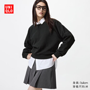 優(yōu)衣庫(kù)女裝短衛(wèi)衣/運(yùn)動(dòng)衫套頭衫479602 09 黑色 M /160/84A