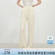 范思藍(lán)恩氣質(zhì)醋酸套裝女夏季2025新款一字領(lǐng)上衣直筒褲兩件套2132 象牙白褲子 L
