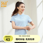 361°運(yùn)動(dòng)翻領(lǐng)t恤2025年春夏季新款休閑透氣短袖情侶POLO衫開學(xué)季 【女款】凝霧藍(lán) S