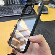 遼宸適用蘋果16手機(jī)殼iPhone16ProMax保護(hù)套15plus透明殼硅膠全包防摔15ProMax/13mini/7/8Plus/SE/14P 黑色TPU軟邊+PC高清背不發(fā) iPhoneXS