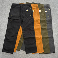 CARHARTT WIPB01卡哈特多口袋工裝褲雙膝伐木工褲帆布情侶男女潮潮牌 Q61土黃色 S