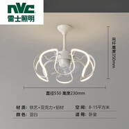 雷士（NVC）臥室風(fēng)扇燈簡約現(xiàn)代主臥書房餐廳搖頭風(fēng)扇燈花形皇冠吸頂燈 FS5156A白色-65W*2-無極調(diào)光+離