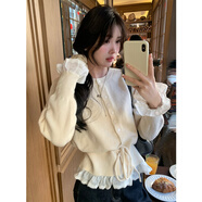 允橘毛衣女針織衫開(kāi)衫外套上衣外搭2025秋冬新款打底衫內搭新年穿搭 甜美風(fēng)抽繩設計感毛衣【甜美米】 均碼 建議80-125斤左右