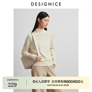 迪賽尼斯（DESIGNICE）冬季新款半高領全羊毛長袖打底衫通勤毛針織衫女 白色 S