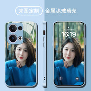 洛曼歐13手機殼reno12pro來(lái)圖reno11/10/9金屬漆reno8玻璃新reno7/6/5k/4se/3液態(tài)硅膠保護套軟外殼diy 金屬漆玻璃殼【遠峰藍】 OPPO_Reno13