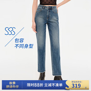 simple pieces【新色法棍褲】 春秋款SPS牛仔褲女小個(gè)子九分直筒褲 復(fù)古藍(lán)/身高153-164(現(xiàn)貨) XS 85-88（90-95斤）
