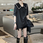 啄木鳥(niǎo)（TUCANO）娃娃領(lǐng)黑色長(cháng)袖t恤女設計感打底衫上衣2025秋季衛衣新款歐洲站 黑色【娃娃領(lǐng)】 L