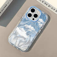 奉希藍天白云適用蘋(píng)果16pro奶油羽紗紋卡通手機殼iphone15可愛(ài)華為p70蘋(píng)果11創(chuàng  )意可愛(ài)保護套防摔15ProM NYYS54藍天白云 iPhone XS Max