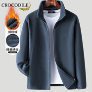 鱷魚(yú)恤（CROCODILE）高檔外套男秋冬季立領(lǐng)寬松夾克男裝休閑百搭上衣服裝男 深灰色98 L
