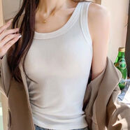 曼珂琳妮吊帶背心女外穿法式別致無(wú)袖打底衫白色螺紋美背內搭副乳 吊帶背心女外穿法式別致無(wú)