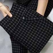 夕楠特厚600克加絨褲東北加厚打底褲外穿女秋冬抗寒保暖褲棉褲媽媽褲 格子薄棉褲帶兜不到400克 均碼 小碼80-115斤左右