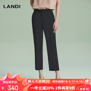 藍(lán)地（LANDI）[百搭經(jīng)典]LANDI煙墨黑氣質(zhì)修身直筒正裝褲西裝褲夏新品 煙墨黑 M