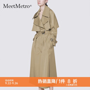 MeetMetro瑪依爾卡其風(fēng)衣女中長(zhǎng)款2025秋新款薄款過(guò)膝流行外套大衣 卡其 【現(xiàn)貨閃電發(fā)】 XL