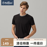 金利來(lái)奧特萊斯男裝t恤夏季時(shí)尚休閑短袖體恤衫上衣男【PK】 ETSED953013-99黑色 L