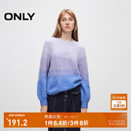 ONLY秋冬柔軟舒適漸變燈籠袖圓領(lǐng)毛衣針織衫女|124313008 I33 藍紫色塊 M (165) 84A