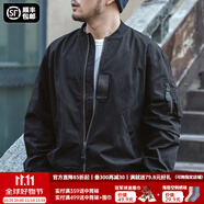 馬登工裝美式空中MA1飛行員夾克軍事風(fēng)短款外套復(fù)古棒球服男潮秋上衣 黑色 2XL