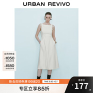 UR2025秋季新款女裝法式氣質(zhì)通勤一字領(lǐng)無(wú)袖連衣裙UWM750004 米白 S