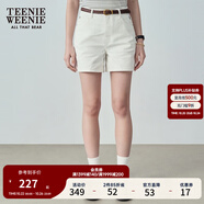 Teenie Weenie小熊女裝夏季簡(jiǎn)約時(shí)尚牛仔短褲時(shí)尚高腰褲子女韓版 白色 L (170)