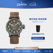 真力時(shí)（ZENITH）瑞士表飛行員系列青銅大飛特別版腕表手表男45mm禮物 【線(xiàn)上專(zhuān)享】飛行員-灰盤(pán)棕帶