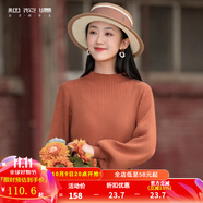 煙花燙毛衣女復(fù)古港風(fēng)2025秋裝新款燈籠袖純色針織上衣WHY 歸意 橙色（針織衫） L