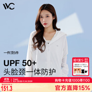VVC防曬衣服女冰絲涼感防紫外線城市輕戶外披肩短外套 簡約白