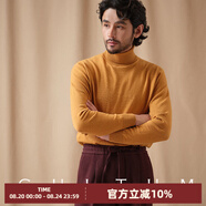 CULTUM【多色可選】秋冬厚款山羊絨混紡高領(lǐng)毛衣男長袖套頭打底針織衫 姜黃 3XL