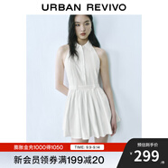 UR2025夏季新款女裝簡約休閑氣質(zhì)無袖A字連衣裙UYU750058 本白 (裙長偏短) XS