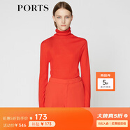 PORTS寶姿商場(chǎng)同款 秋季女裝簡(jiǎn)約高領(lǐng)羊毛套頭針織衫LA9K455JKW001 南瓜橙 S