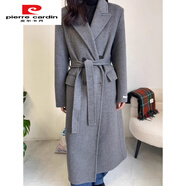 皮爾卡丹（pierre cardin）廠家直銷秋冬新款韓版高端西裝式仿時(shí)尚大衣女灰色加厚毛呢外套女 淺灰色 均碼