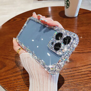朵卡奢華閃鉆13適用16蘋(píng)果15promax手機保護殼iPhone12鑲水 iPhone11 透明側邊5排鑲鉆軟殼