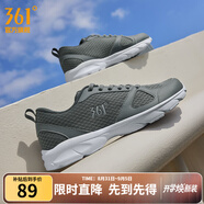 361°運(yùn)動(dòng)鞋男鞋秋季透氣網(wǎng)面跑鞋黑色通勤輕質(zhì)戶外慢跑步鞋 石墨灰/煙灰 41