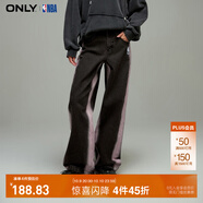 ONLYNBA聯(lián)名款撞色高腰直筒褲牛仔褲女|123432089 C27 香囊粉色 155/60A/XS