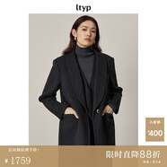 旅途原品ltyp 900G100%羊毛雙面呢兩件套毛呢西裝/背心連衣裙套裝 石墨灰（西裝+V領(lǐng)背心裙） M