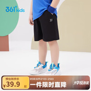 361°兒童短褲夏季男女童3-12歲透氣運動褲梭織五分褲 黑 101
