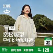 森馬梅花系列外套女寬松插肩袖刺繡春秋休閑連帽夾克109524108001