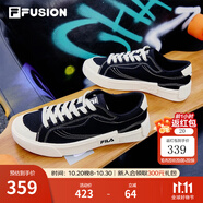 FILA FUSION斐樂男鞋POP帆布鞋潮牌男子潮流板鞋街拍運動休閑鞋男 黑-BK 40
