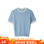 網(wǎng)易嚴選【斷碼特賣】含羊絨親膚軟糯優(yōu)雅小香風(fēng)針織衫女 A款軟糯羊絨-baby藍 S (160/80A)