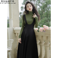 阿尤布女裝學(xué)院風(fēng)背帶裙套裝女春季2025新款法式復古森女系毛 S