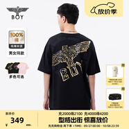 BOY LONDON【黑粉風暴】短袖男女同款翅膀夏季黑色潮牌T恤N01911 黑印金N01911 經(jīng)典升級 XL