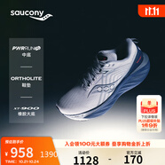 Saucony索康尼彭于晏同款勝利22跑步鞋男緩震舒適慢跑鞋白深蘭40