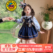 G.DUCKKIDS兒童兔子警官衣服女童瘋狂朱迪cos連衣裙動物城洛麗塔女孩公主裙 朱迪娃娃領(lǐng)連衣裙 110 (建議身高100cm 4-5歲)cm