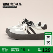 Semir女鞋德訓鞋2025春秋季新款百搭休閑鞋板鞋女SFYM243035 灰粽 37