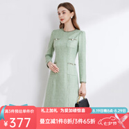 經(jīng)典故事（JANE STORY）經(jīng)典故事法式小香風(fēng)連衣裙女2025春季名媛洋氣長裙氣質(zhì)職業(yè)中長裙 綠色 2XL