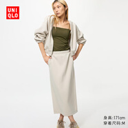 優(yōu)衣庫女裝快干休閑窄身長裙/半身裙裙子485599 30 淺米色 S