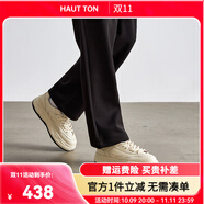 皓頓（HAUT TON）小白鞋子春夏男鞋2025新款潮百搭頭層牛皮男士休閑板鞋 米白色 39